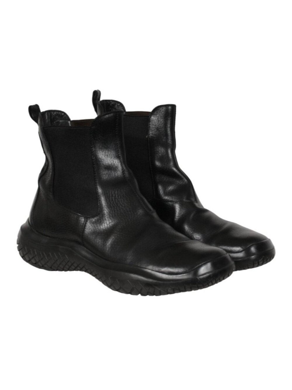 Prada Womens AW99 Vintage Chelsea Boot US 9 EU 39 Black Leather Square Toe Mid